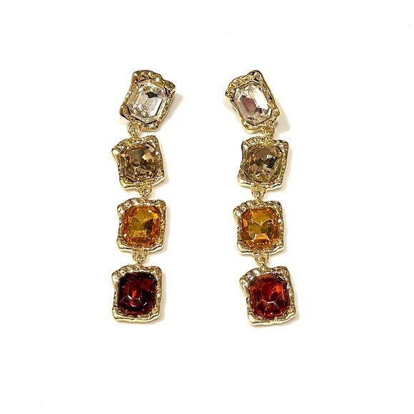 WARM HUES Designer Gemstone Statement Necklace & Earrings Set | NWT​ - Picture 15 of 16